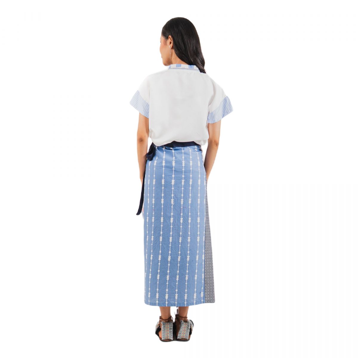 Lindy Blouse White Blue - Image 5