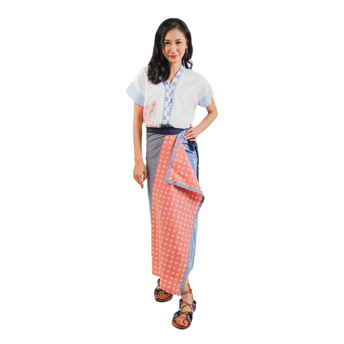 Lindy Blouse White Blue - Image 6