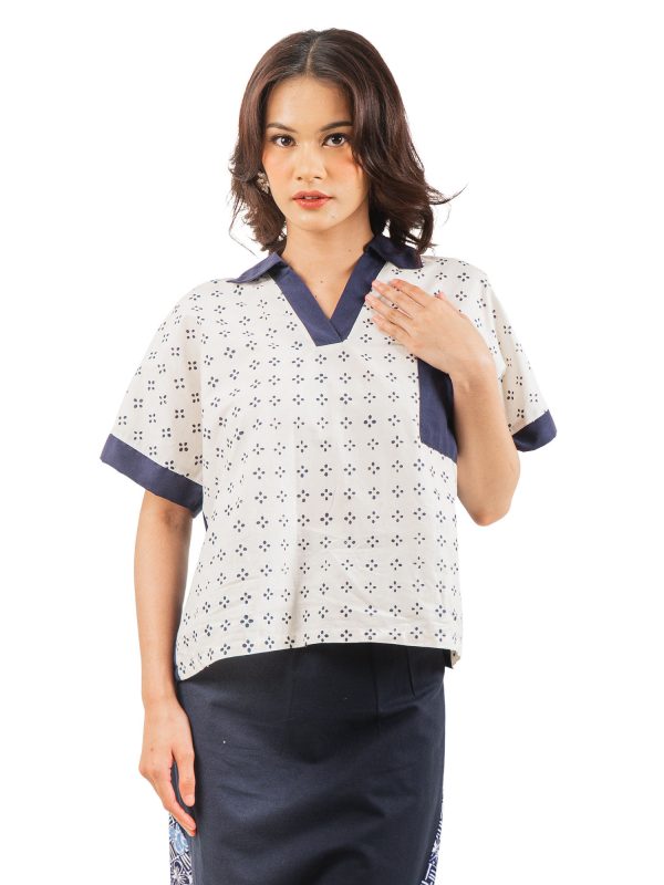 Liliana Blouse Cream Navy