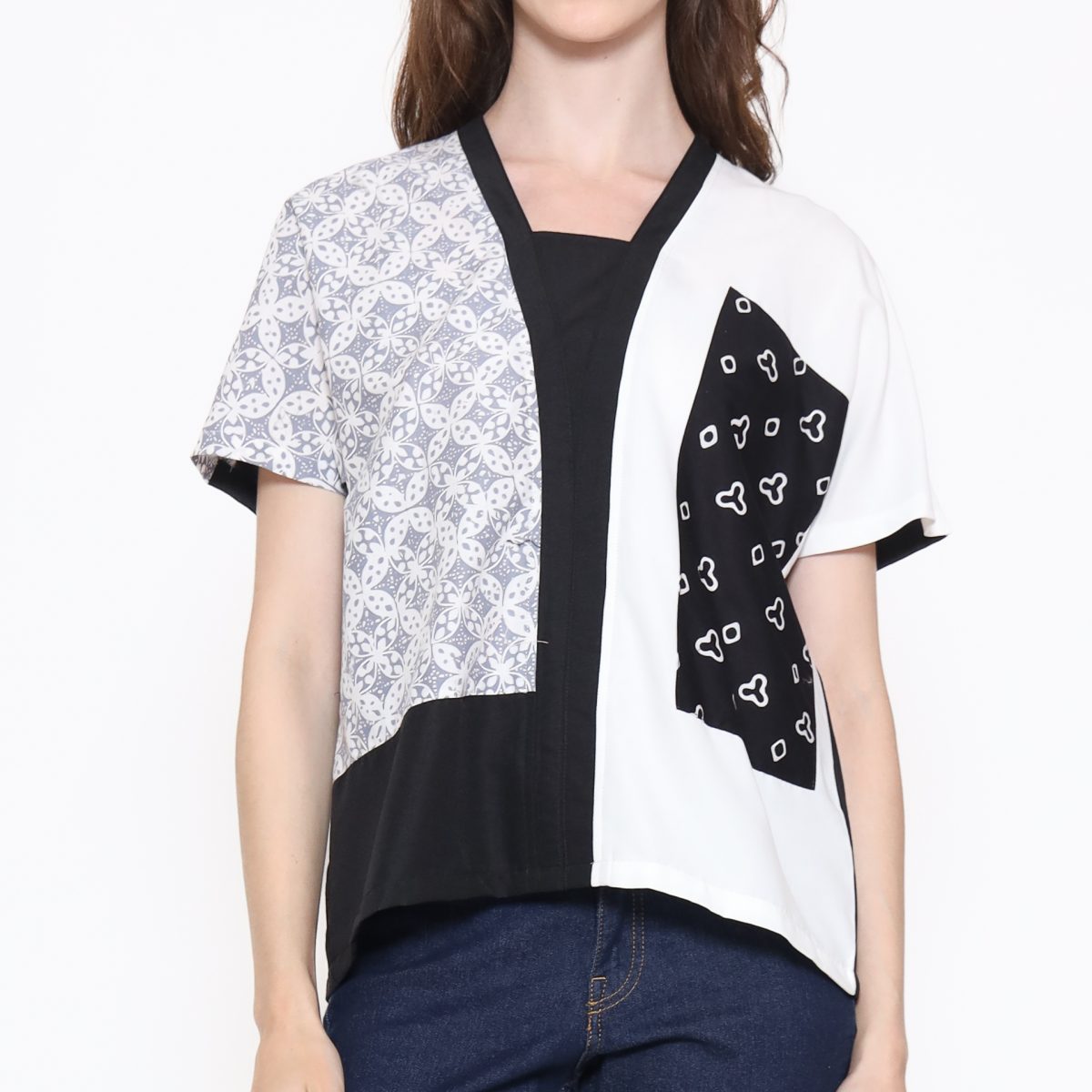 Ria Blouse Grey Black - Image 2