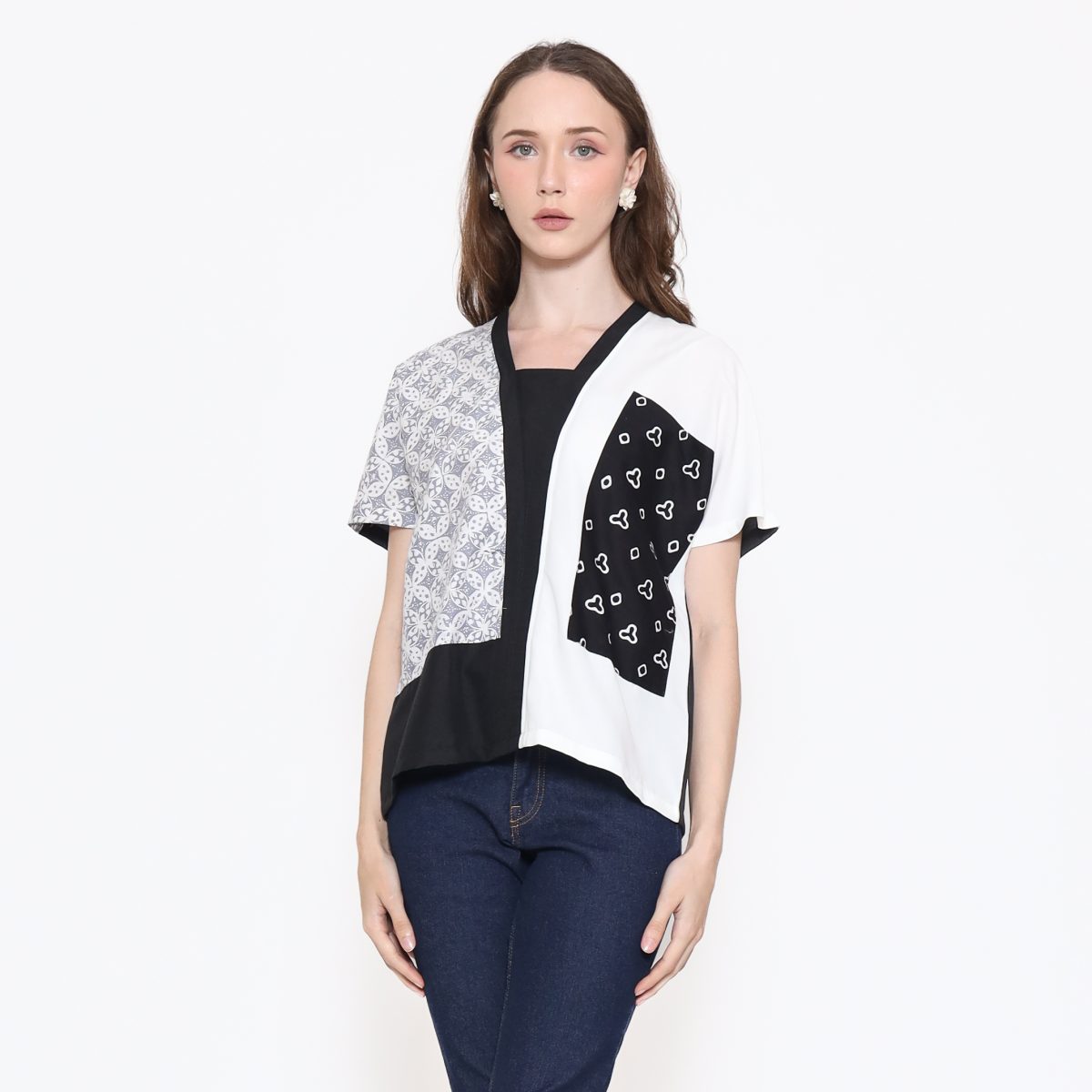 Ria Blouse Grey Black