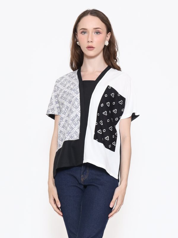 Ria Blouse Grey Black