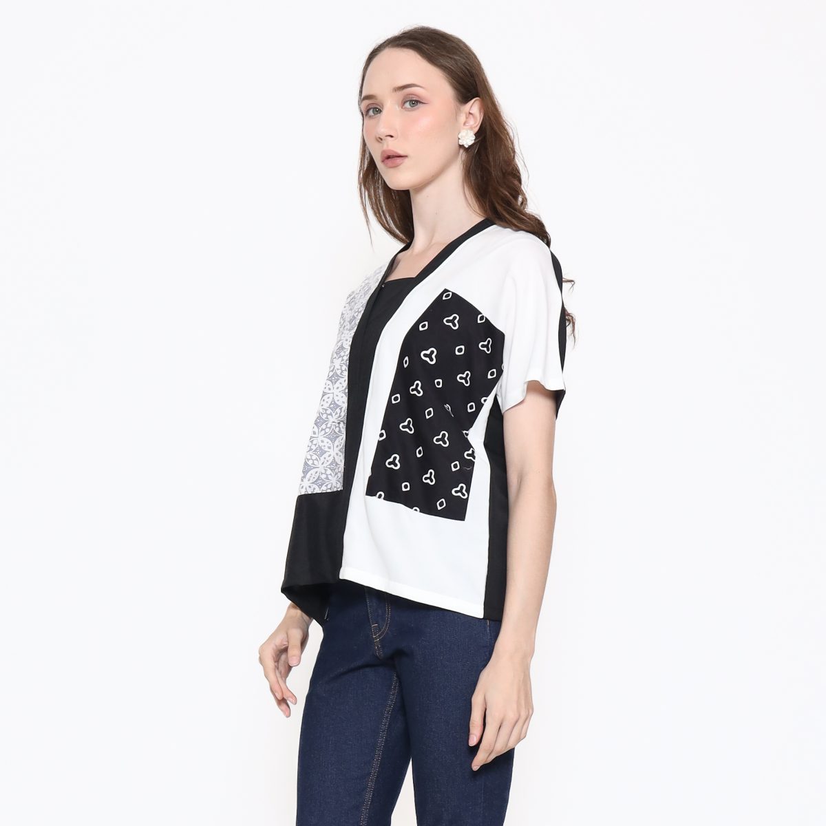 Ria Blouse Grey Black - Image 4