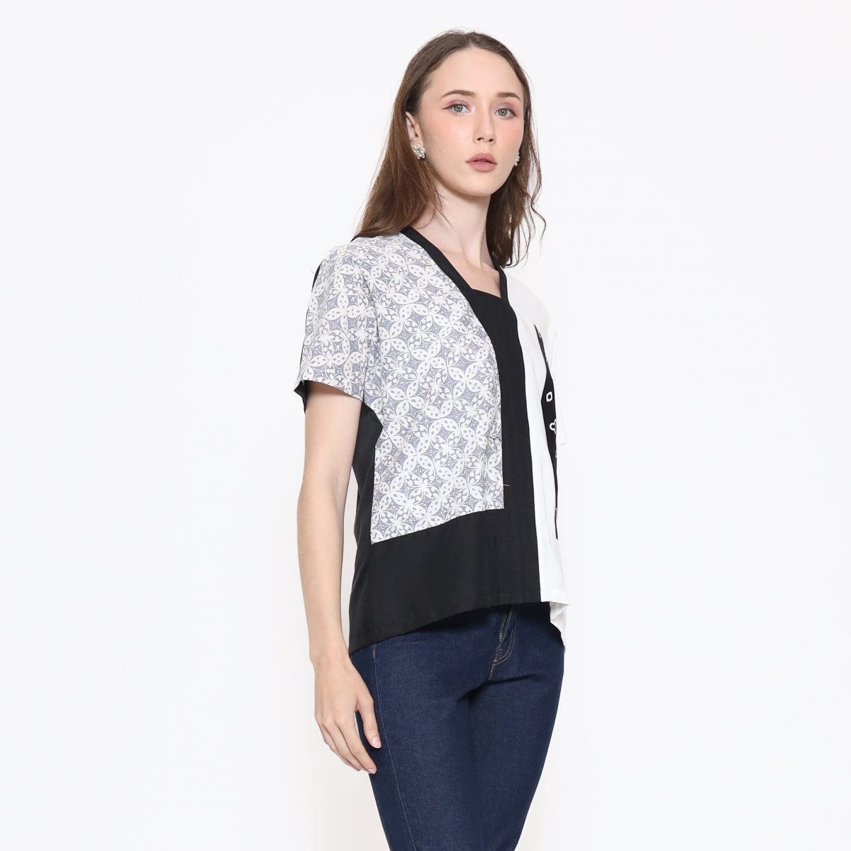Ria Blouse Grey Black - Image 3