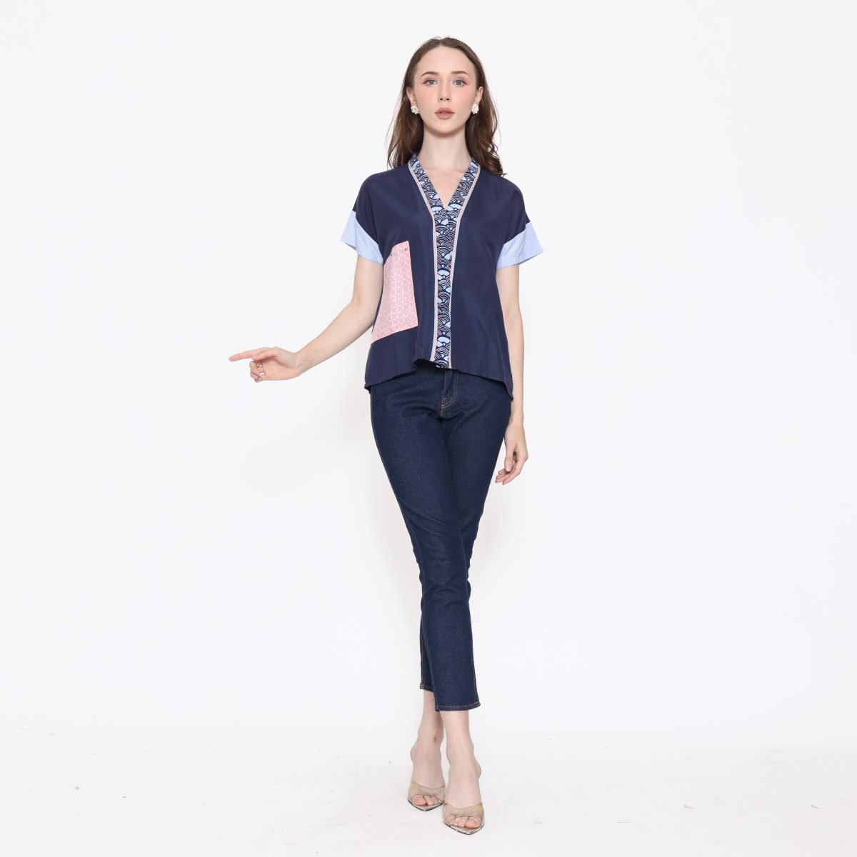Lindy Blouse Navy - Image 6