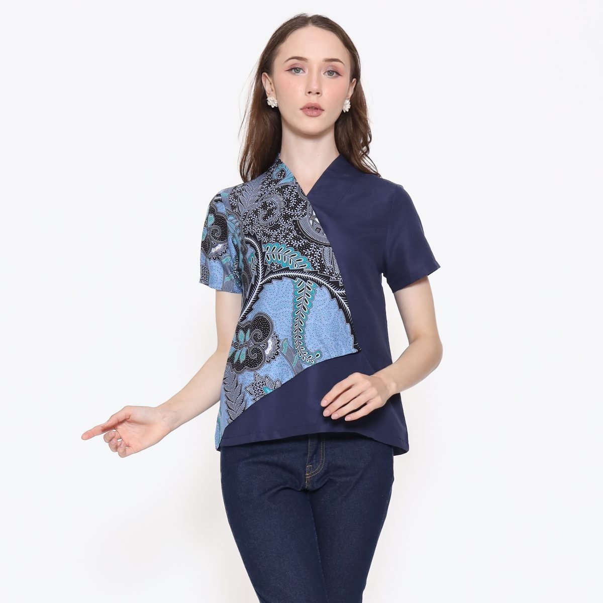 Leslie Blouse Blue Navy