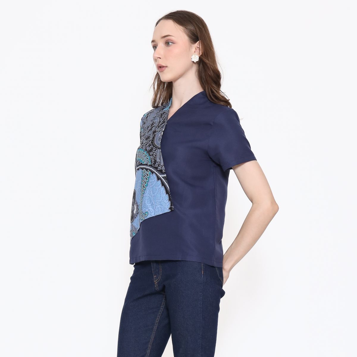 Leslie Blouse Blue Navy - Image 4