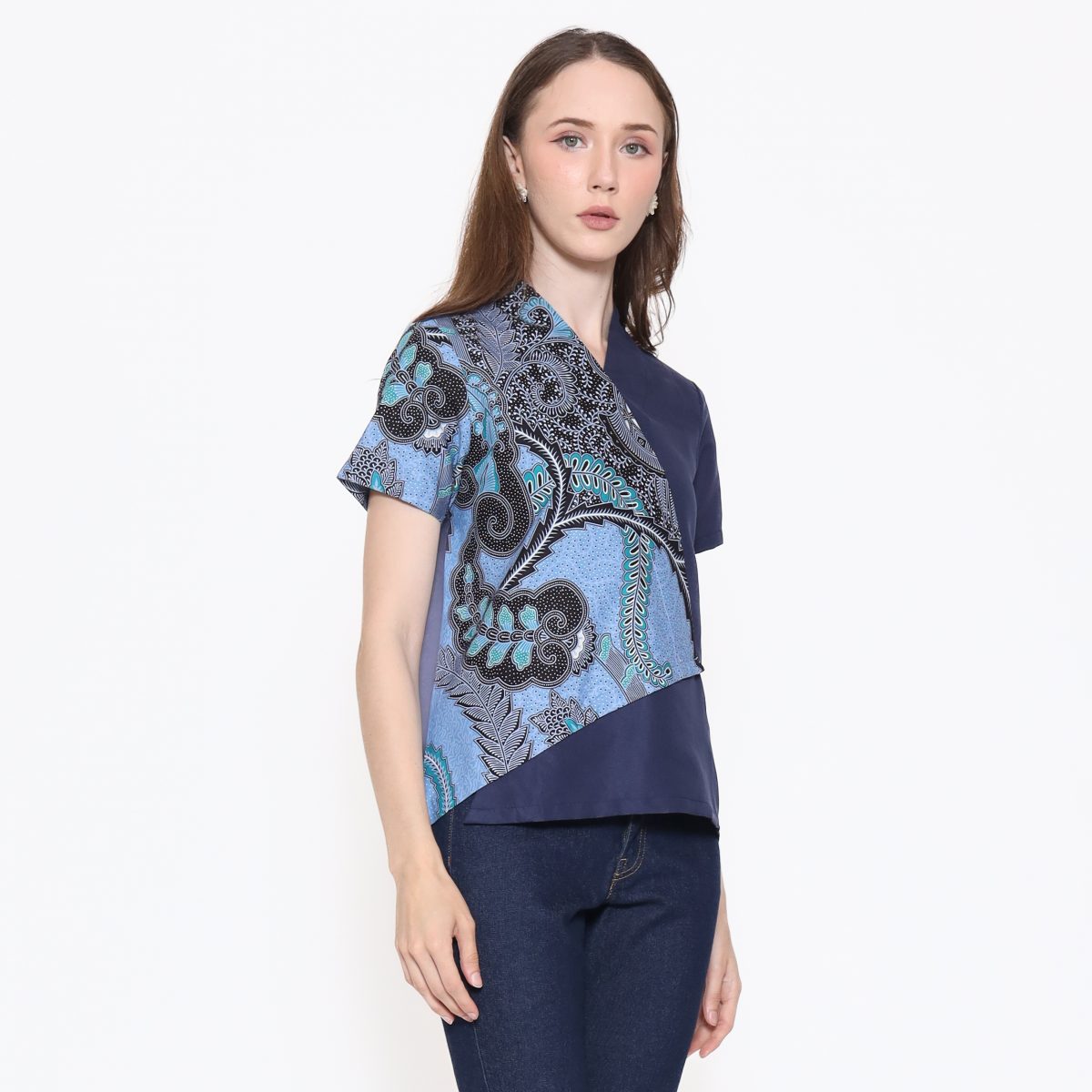 Leslie Blouse Blue Navy - Image 3