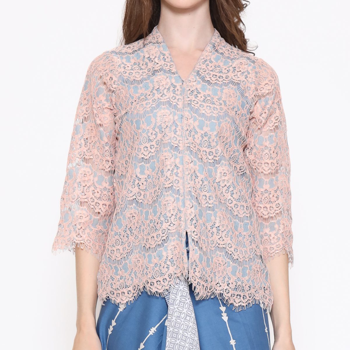 Kebaya Mariana Peach Grey - Image 2