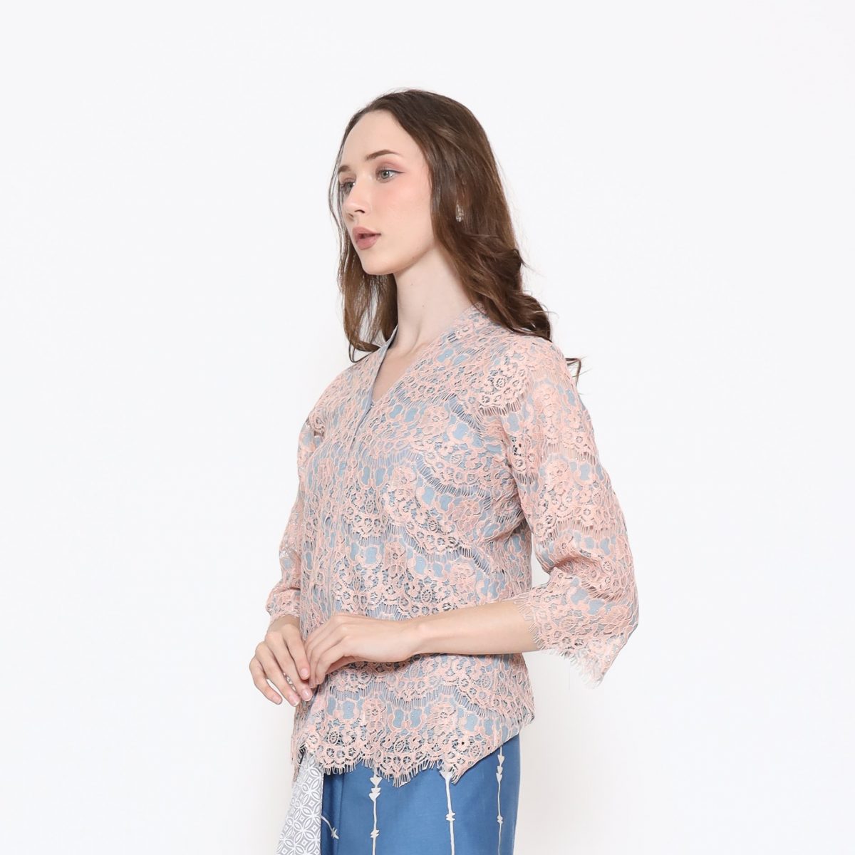 Kebaya Mariana Peach Grey - Image 3