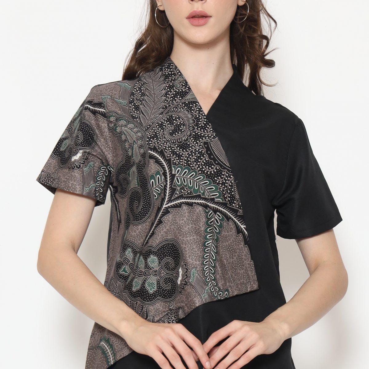 Leslie 2 Blouse Green Black - Image 2
