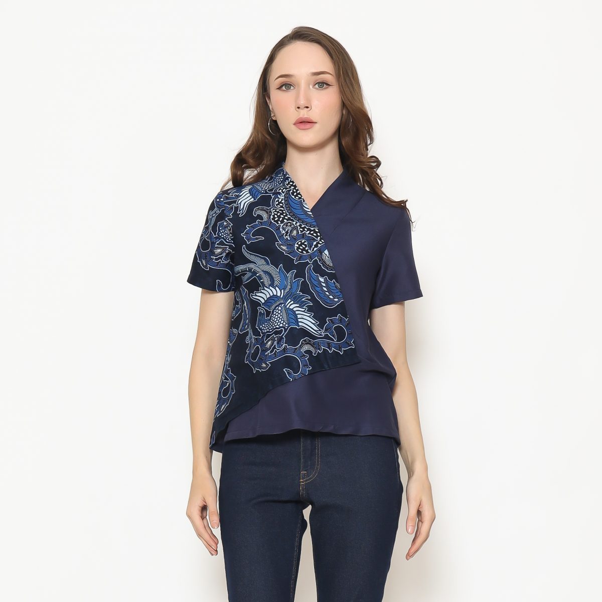 Leslie Blouse Navy Blue