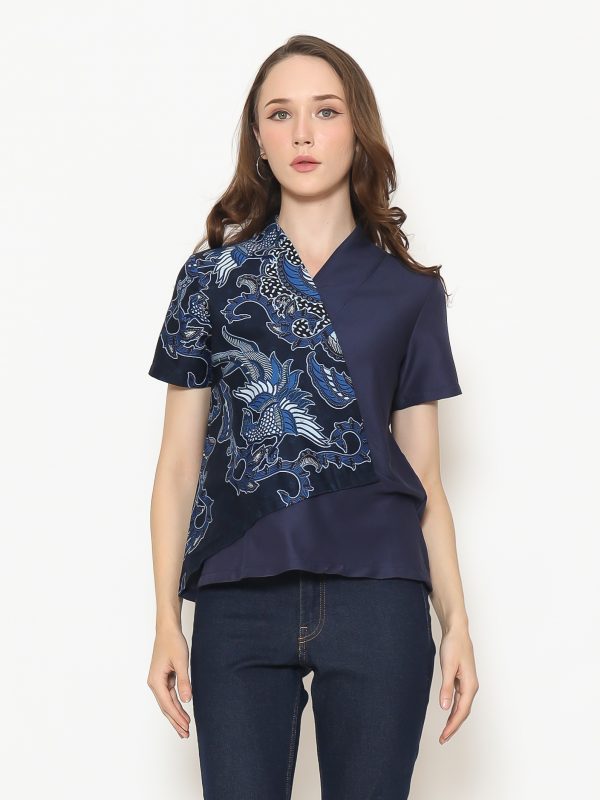 Leslie Blouse Navy Blue