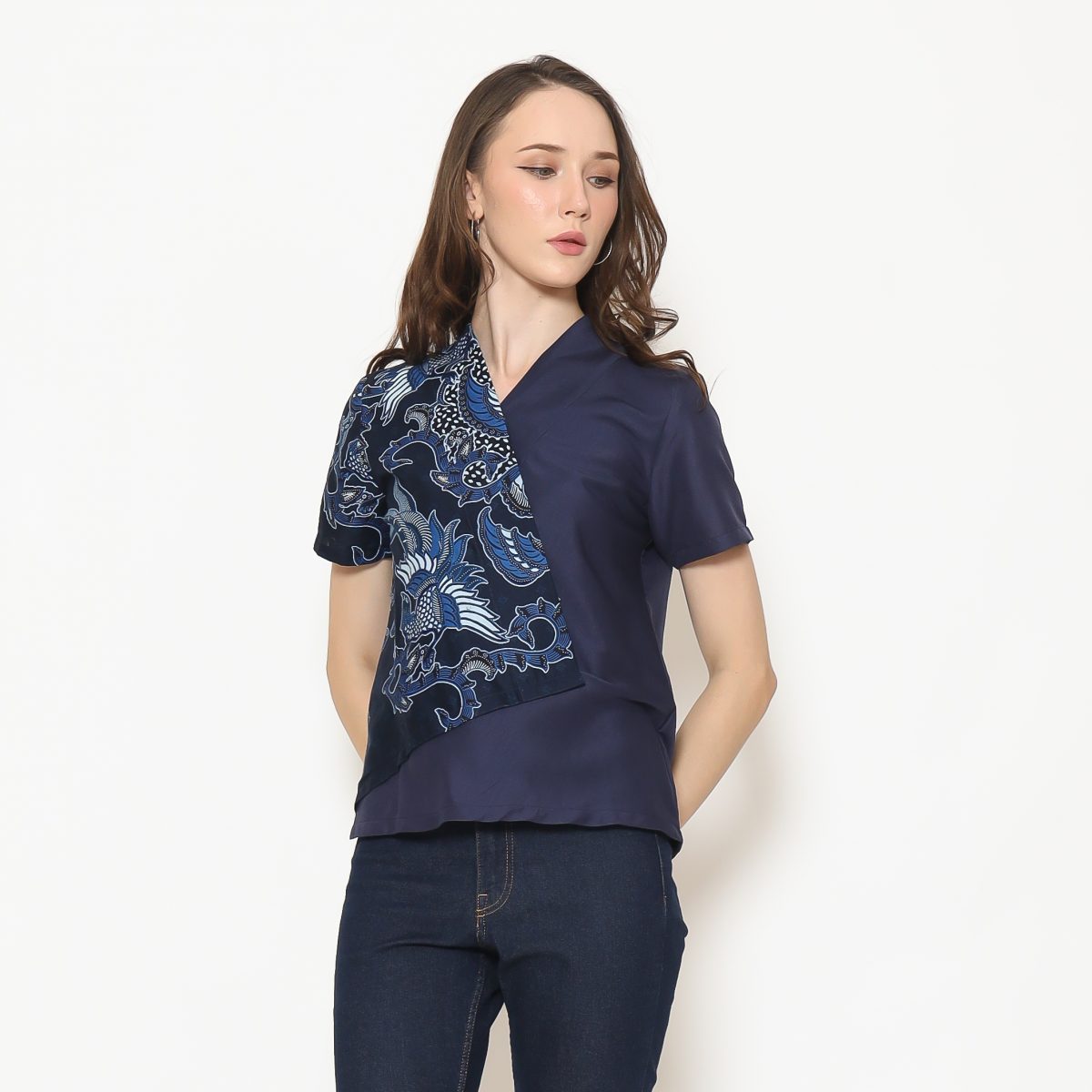 Leslie Blouse Navy Blue - Image 5