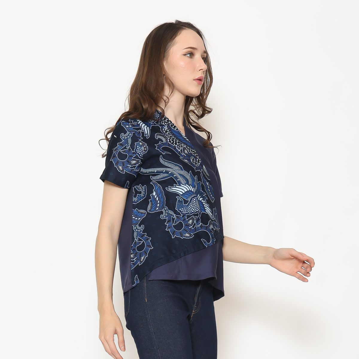 Leslie Blouse Navy Blue - Image 4
