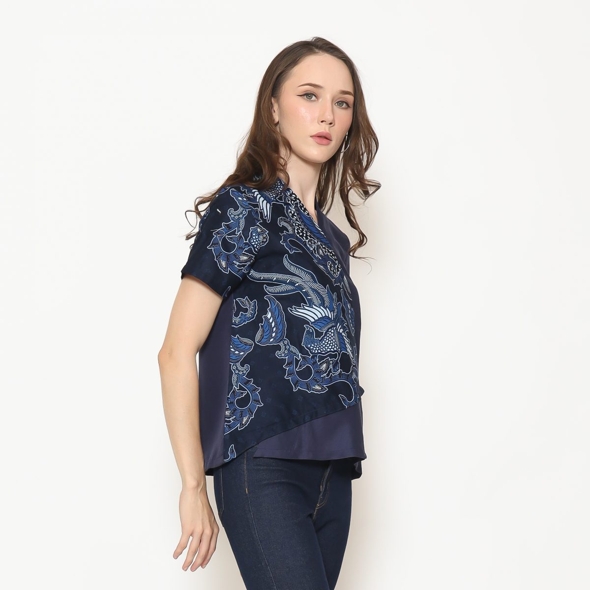 Leslie Blouse Navy Blue - Image 3