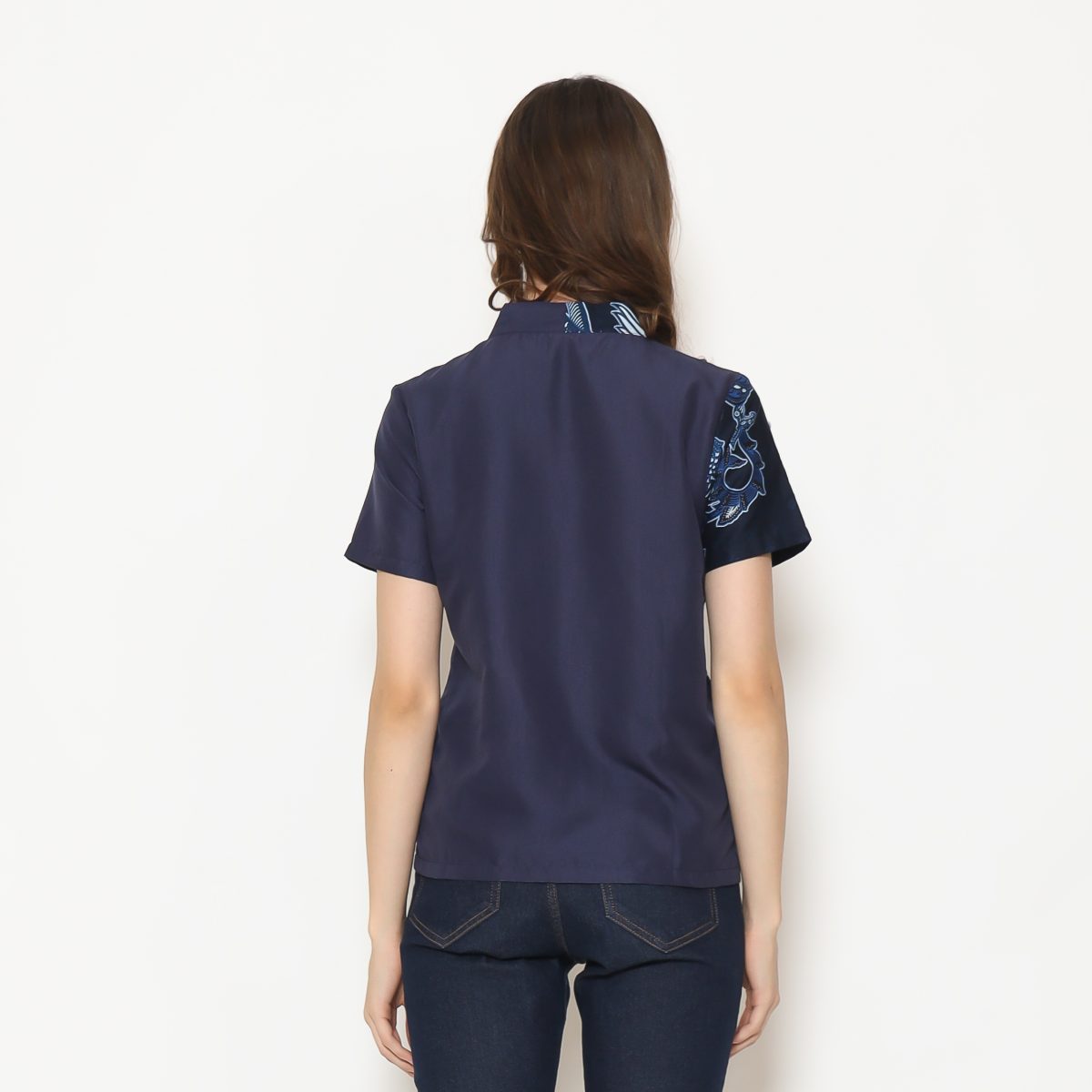 Leslie Blouse Navy Blue - Image 6