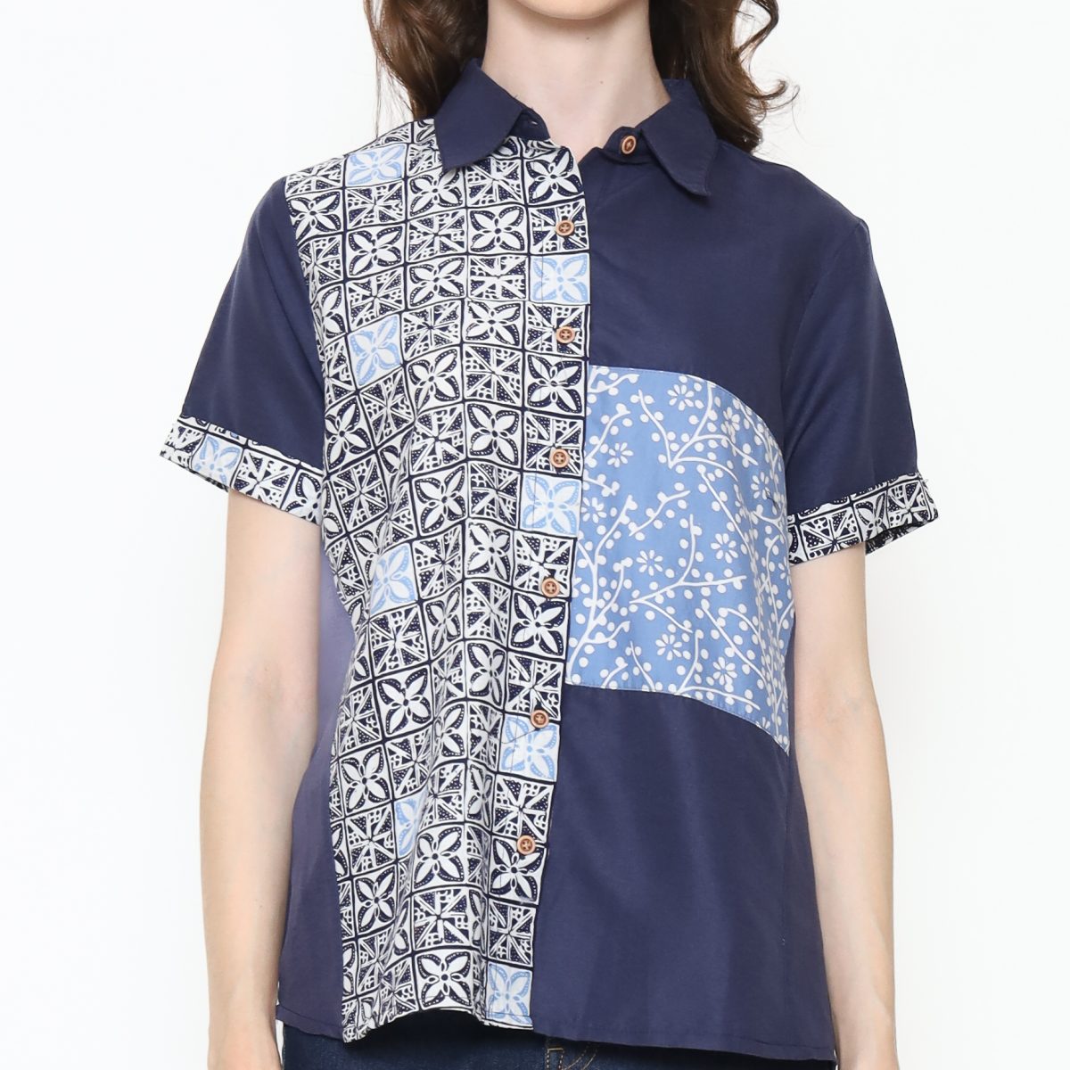 Khristie Shirt Navy Blue - Image 2