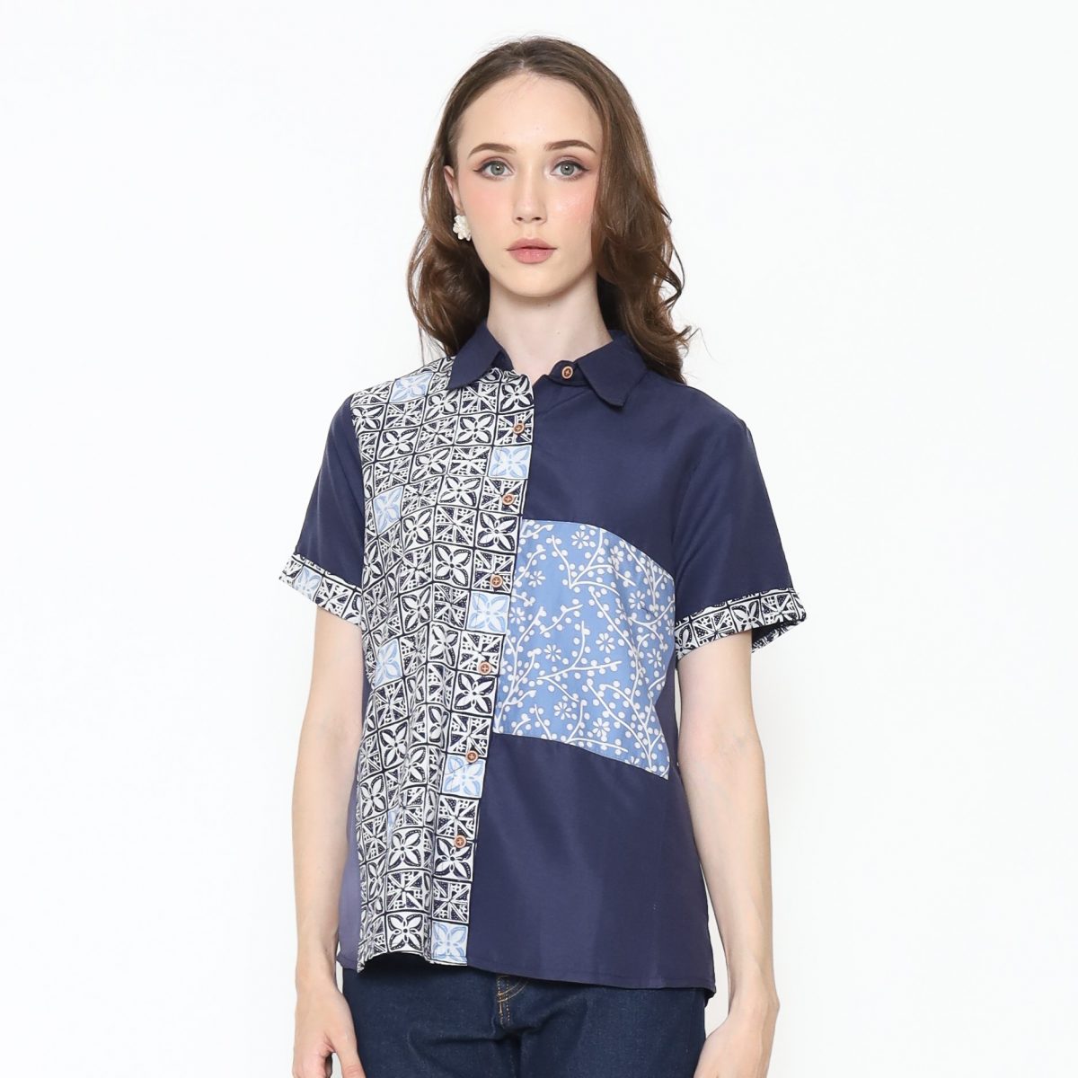Khristie Shirt Navy Blue