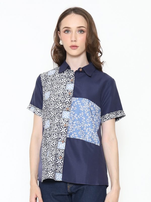 Khristie Shirt Navy Blue