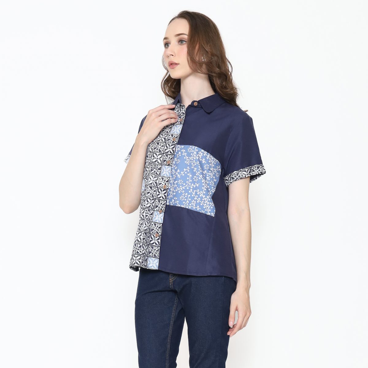 Khristie Shirt Navy Blue - Image 3