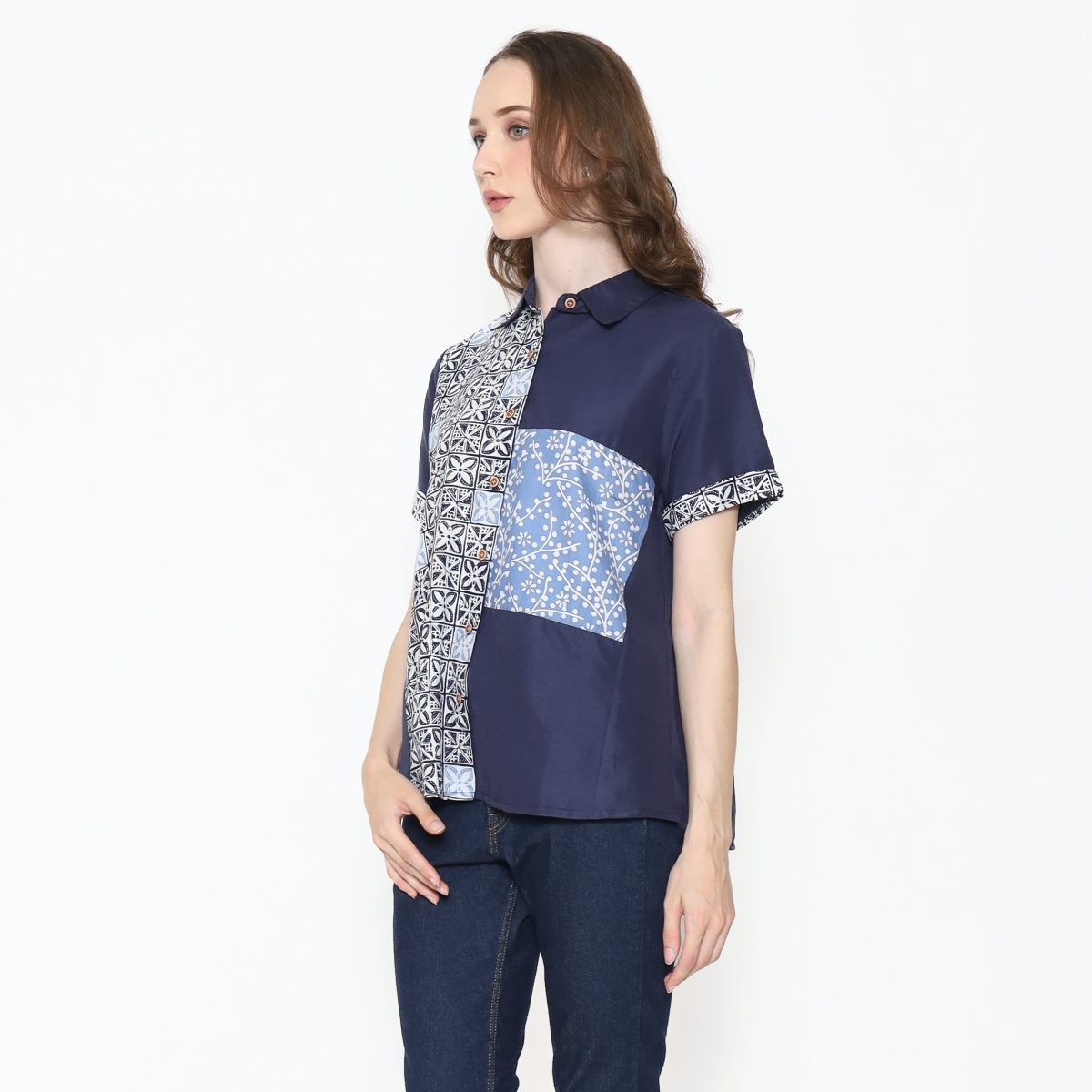 Khristie Shirt Navy Blue - Image 4