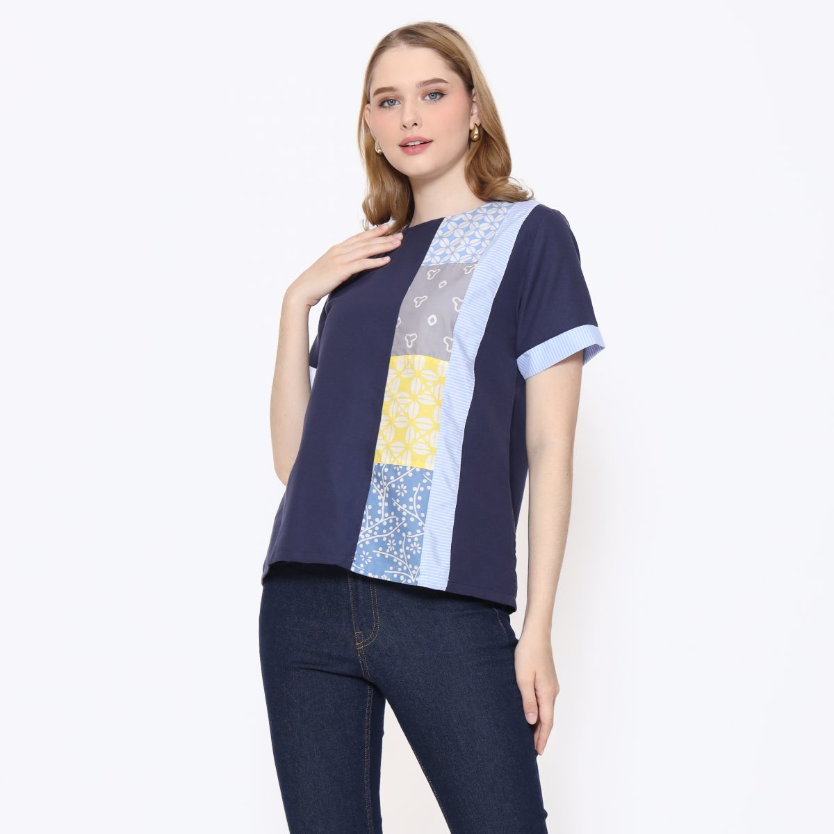 Aline Blouse Navy - Image 4