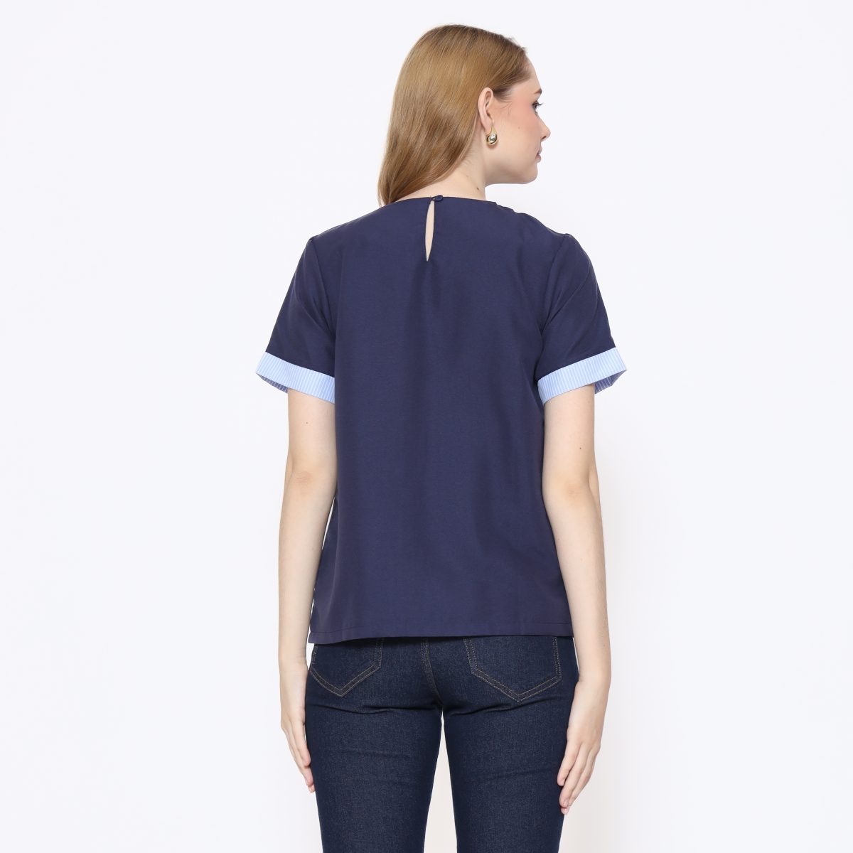 Aline Blouse Navy - Image 5