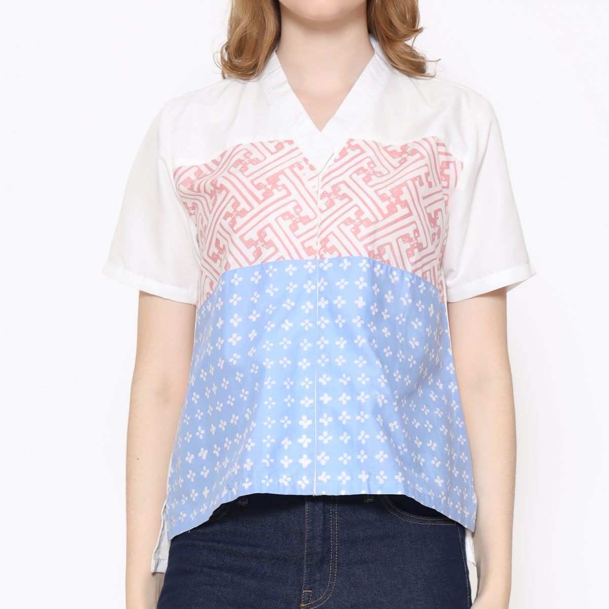 Nanita Blouse Pink Blue - Image 2