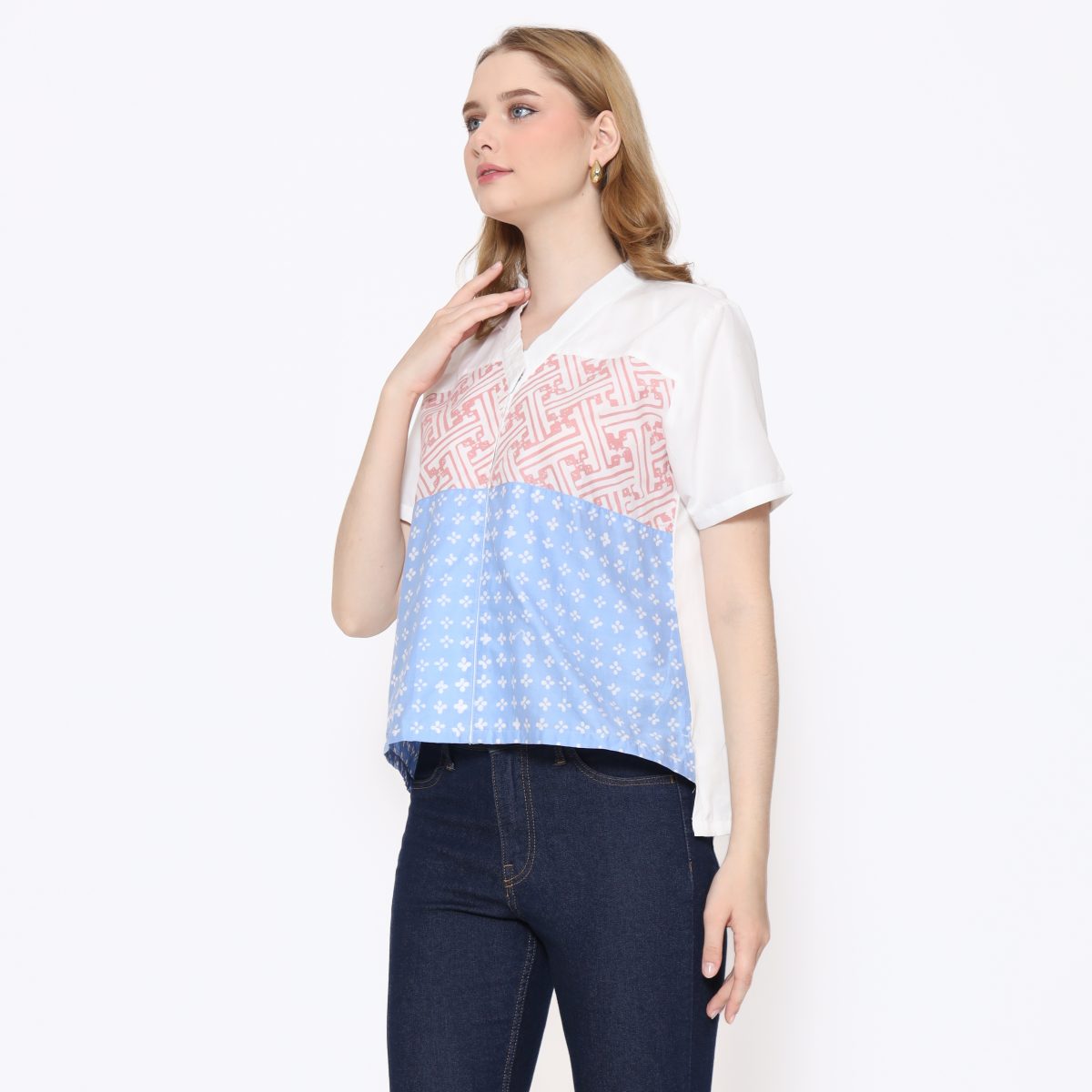 Nanita Blouse Pink Blue - Image 4