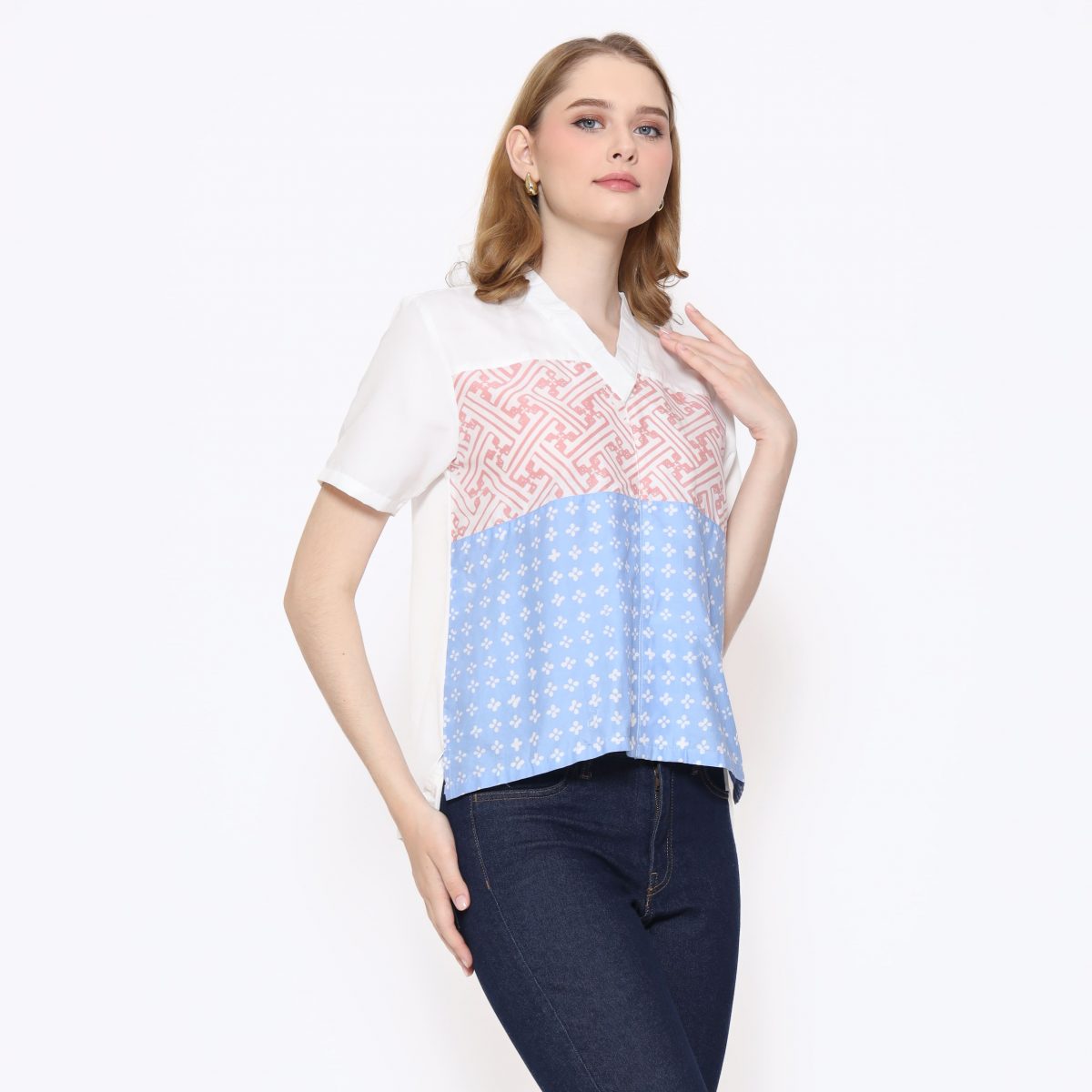 Nanita Blouse Pink Blue - Image 3