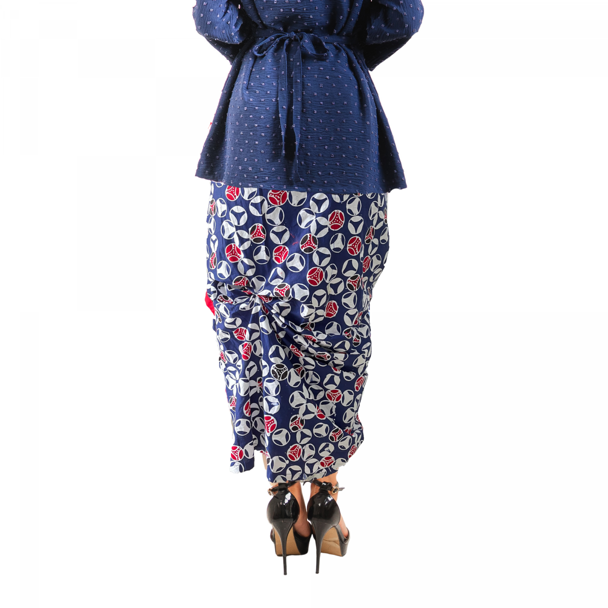 Nusantara Skirt Navy Red - Image 6