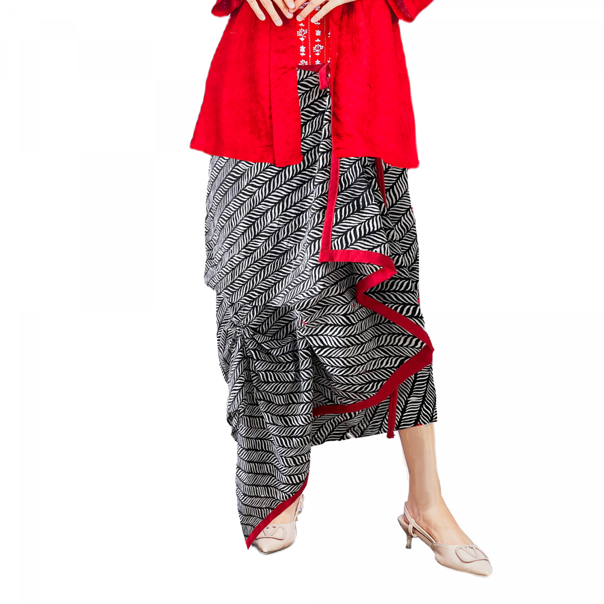 Nusantara Skirt Stripe Black