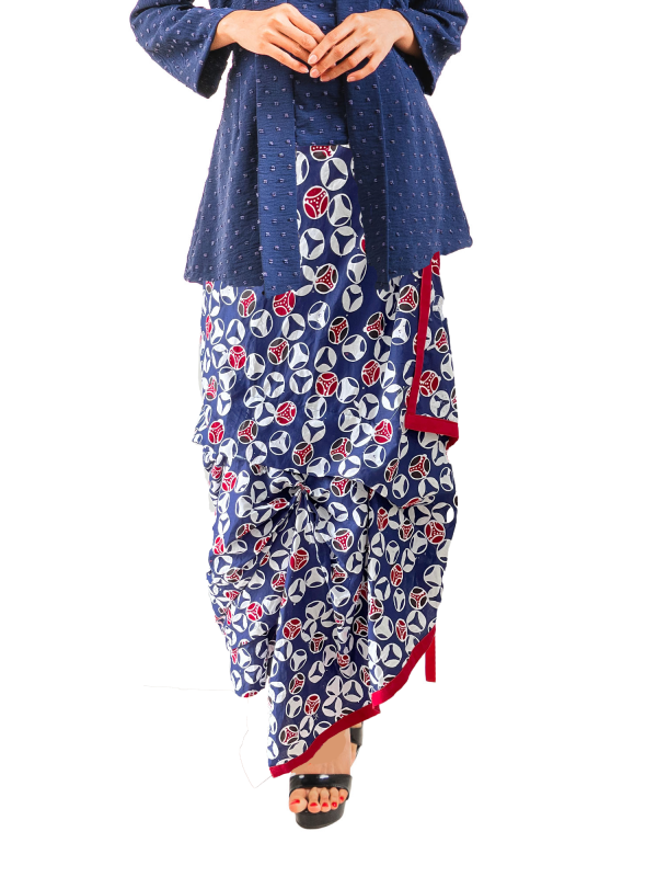 Nusantara Skirt Navy Red
