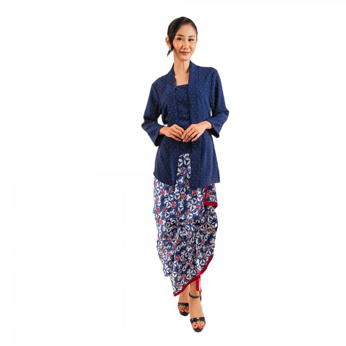 Nusantara Skirt Navy Red - Image 5