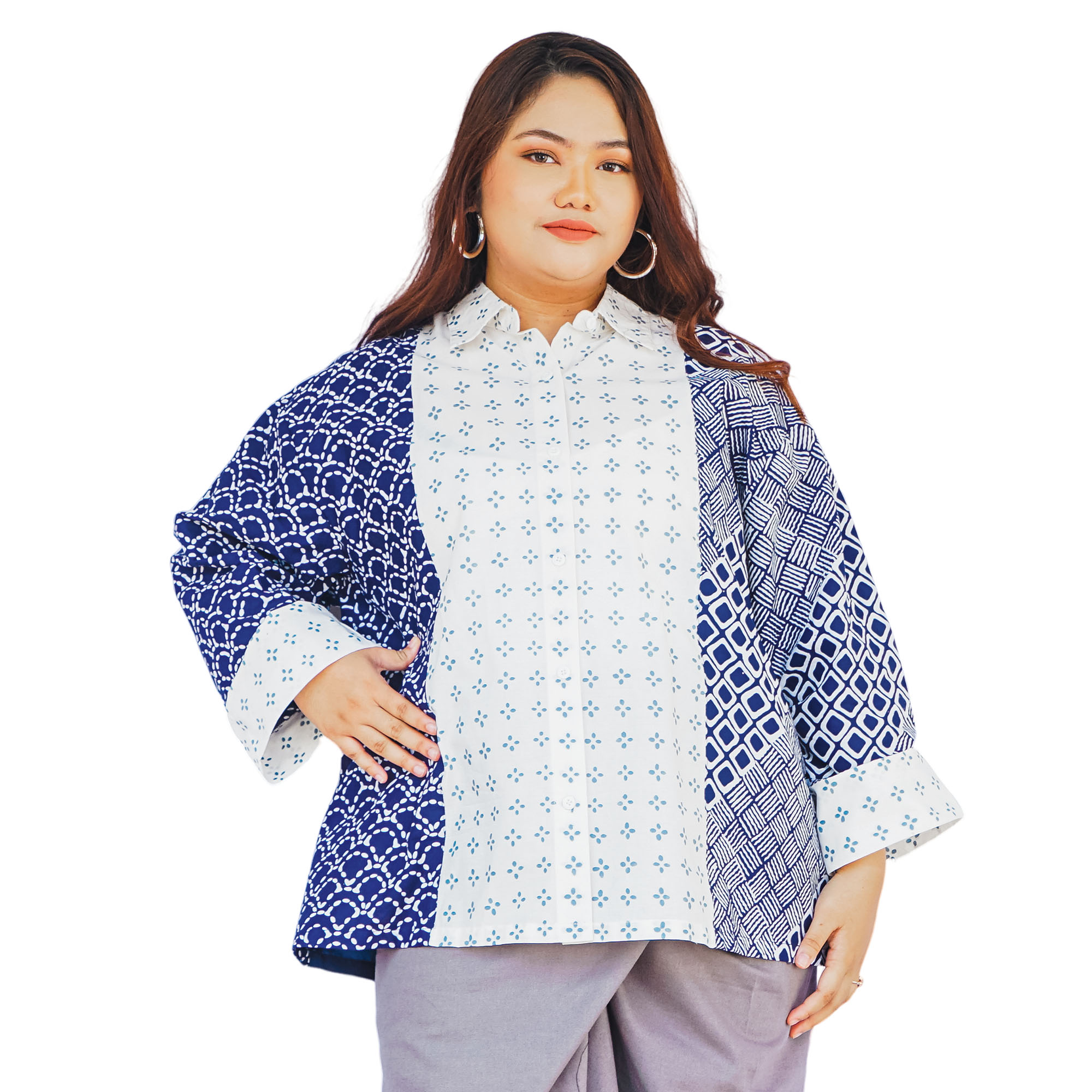 Papuri Shirt Cream Navy - Image 2