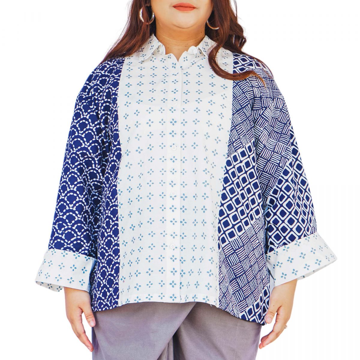 Papuri Shirt Cream Navy - Image 2