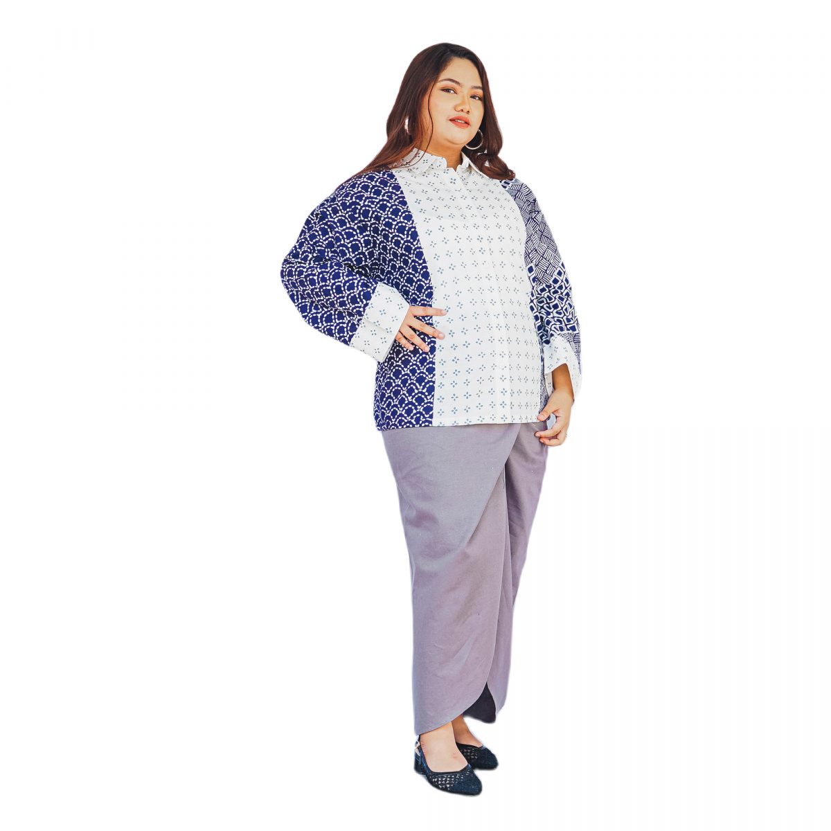 Papuri Shirt Cream Navy - Image 3