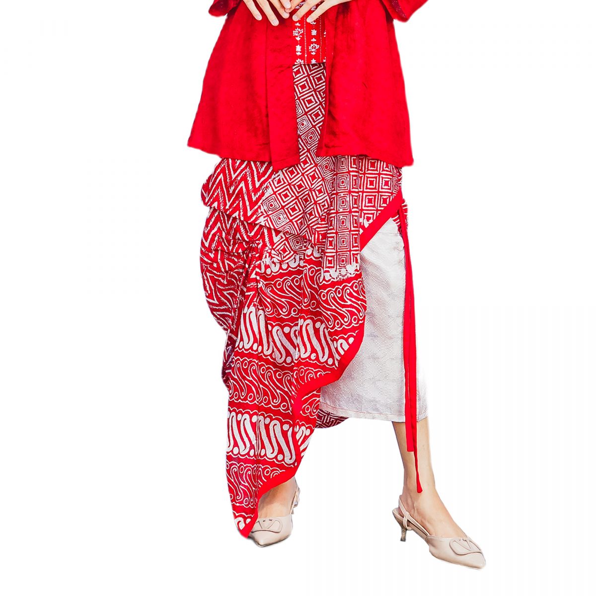 Nusantara Skirt Red