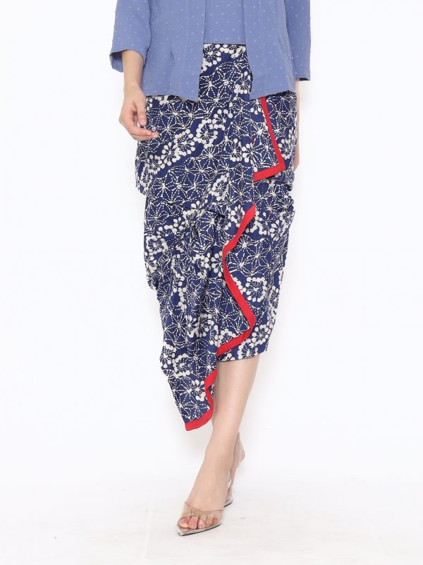 Nusantara Skirt Dotted Line Navy