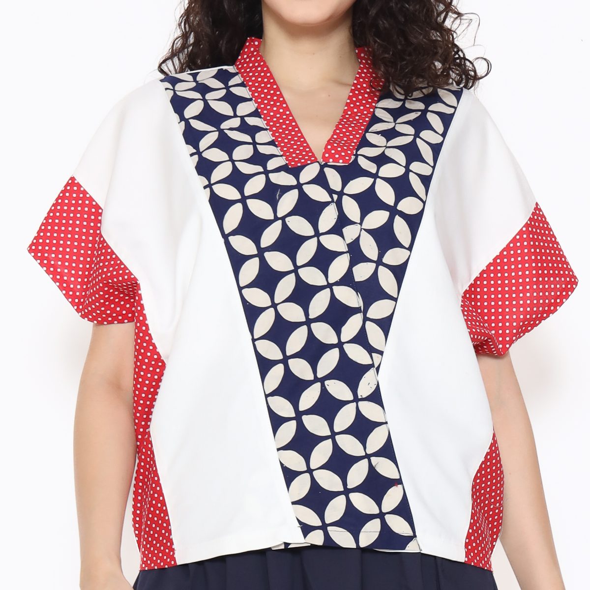 Rosalind Blouse Navy White - Image 2