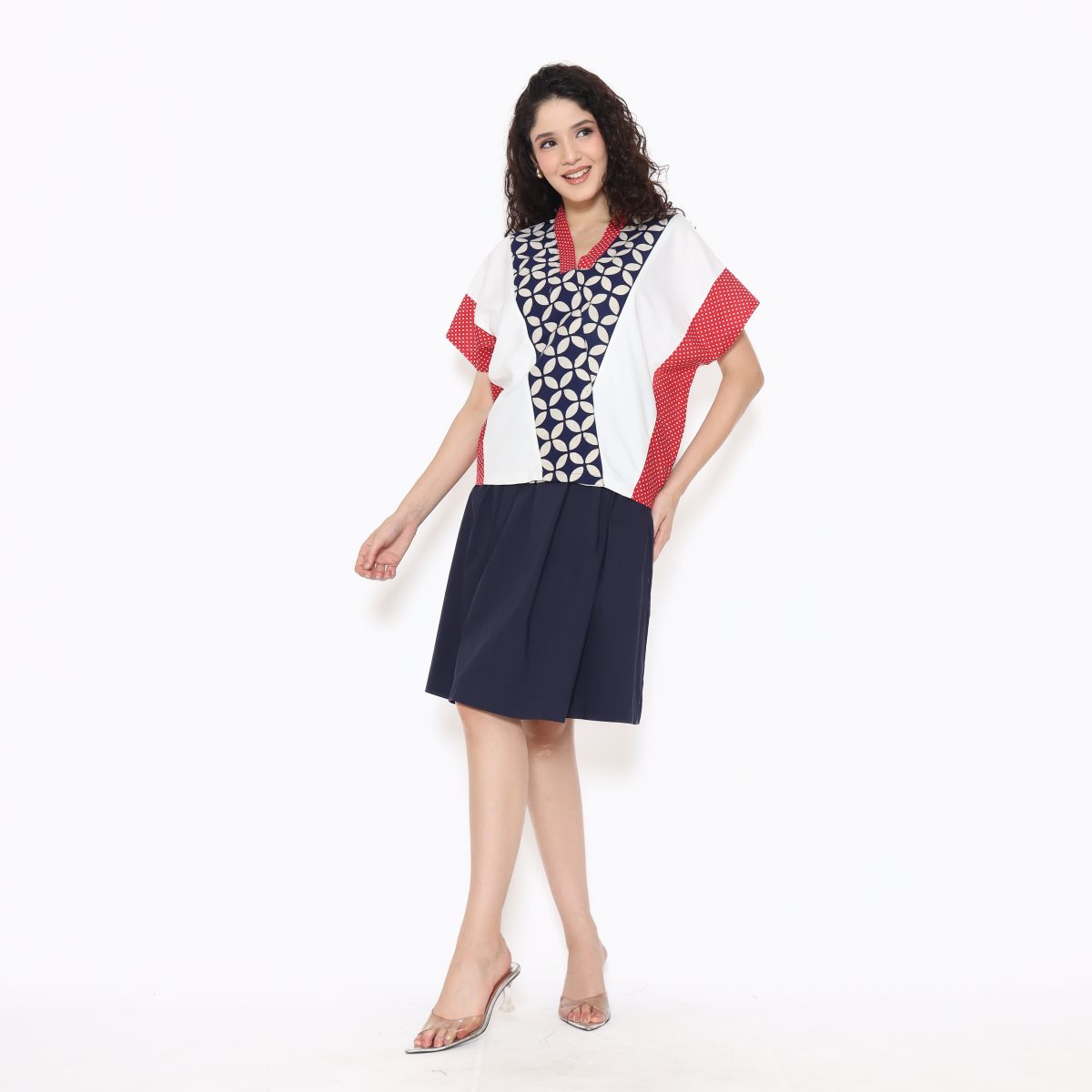 Rosalind Blouse Navy White - Image 3