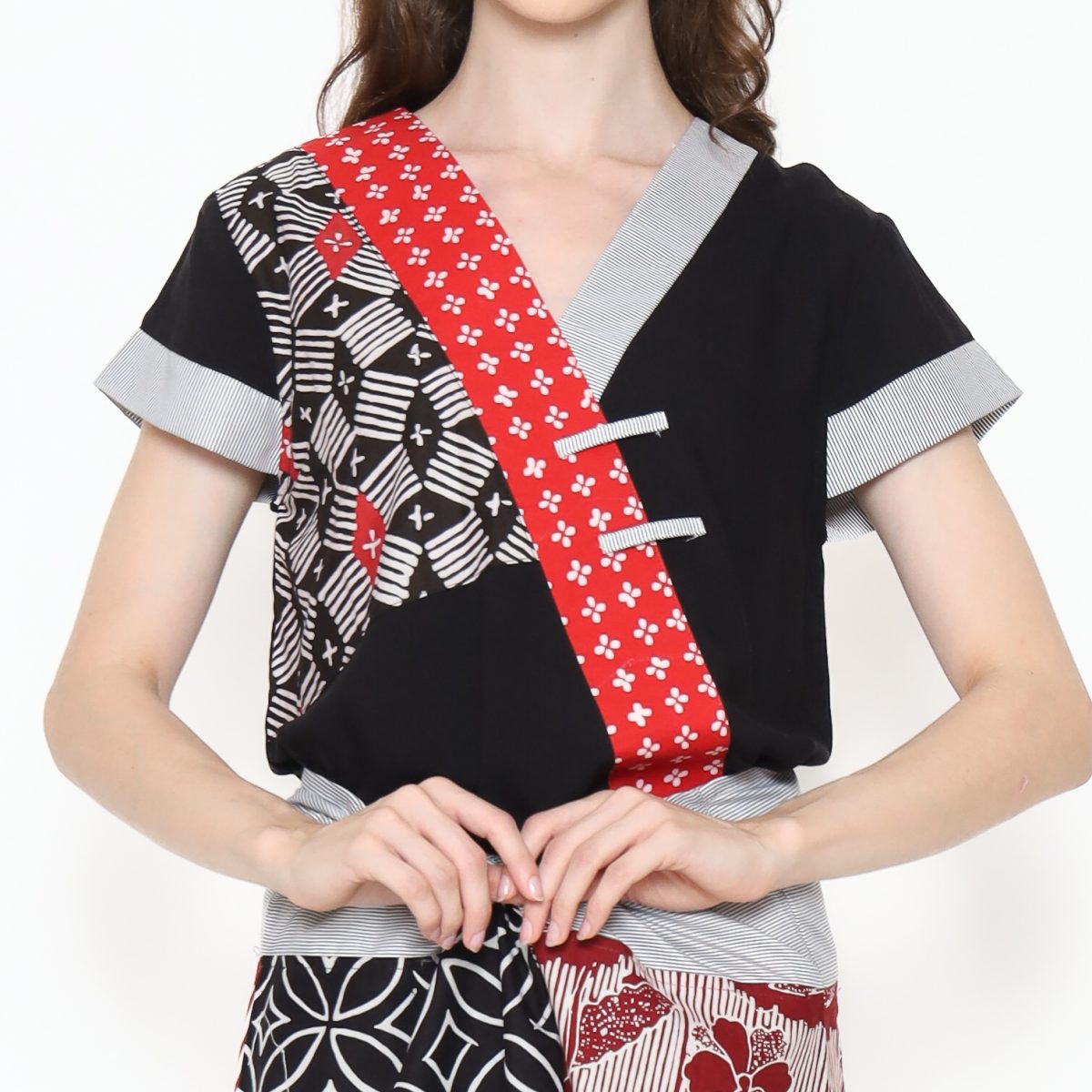 Melissa Blouse Black Red - Image 2