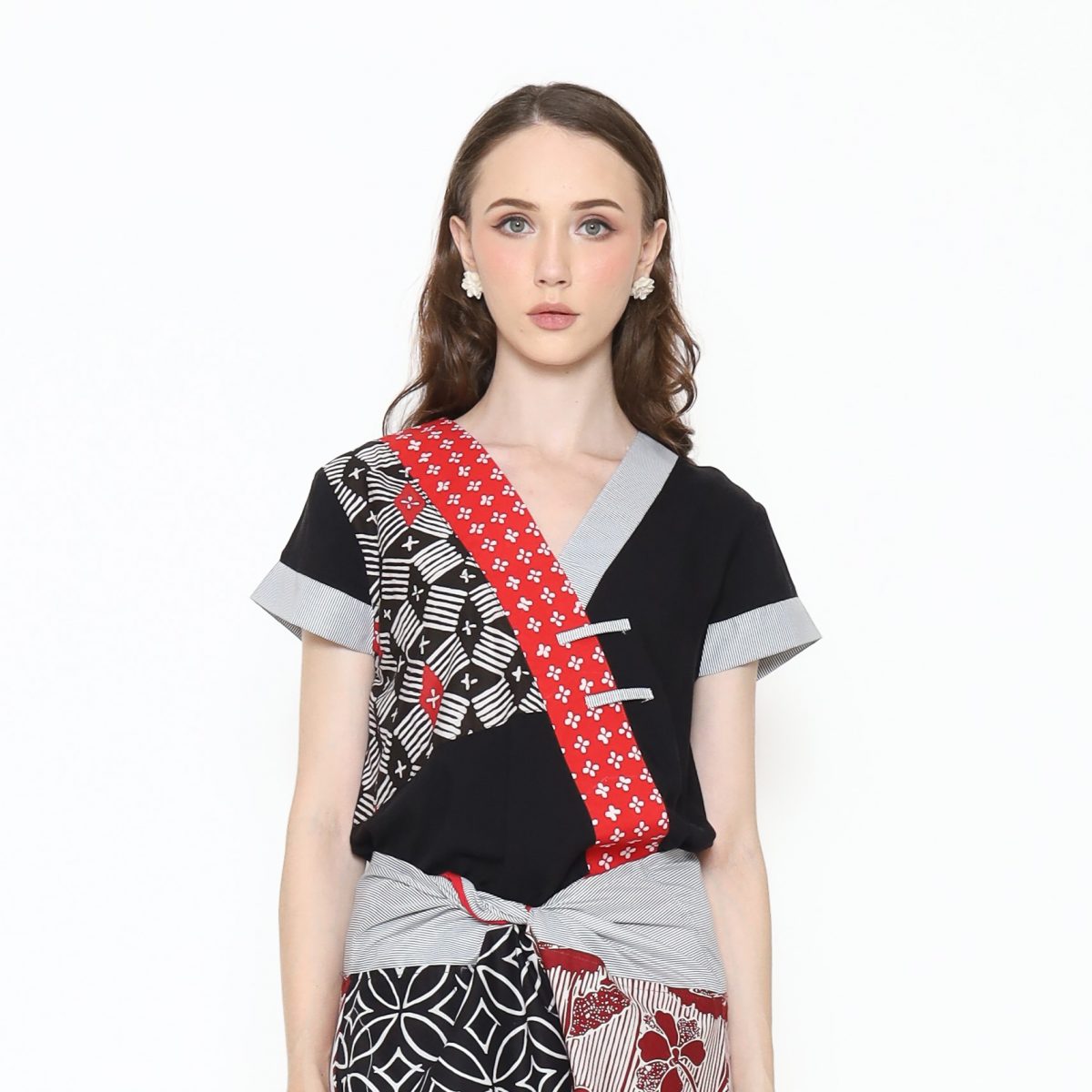 Melissa Blouse Black Red
