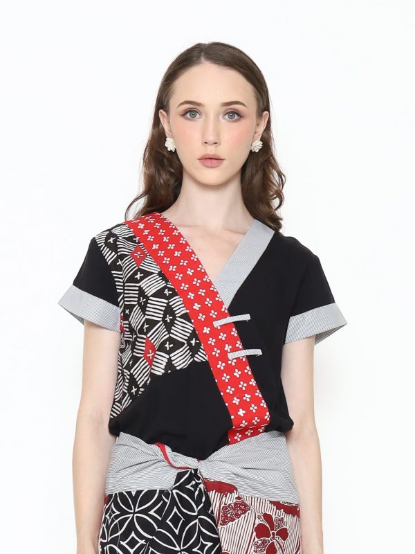 Melissa Blouse Black Red