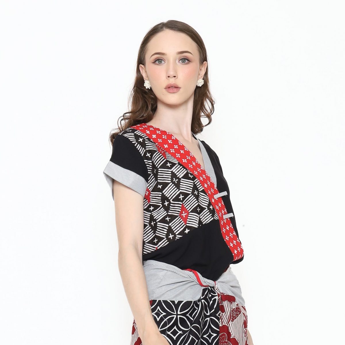 Melissa Blouse Black Red - Image 3