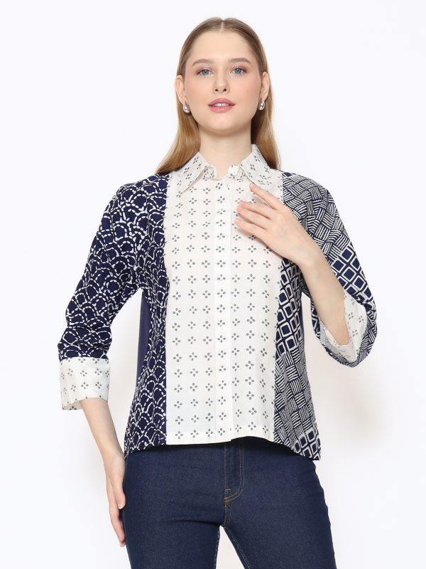 Papuri Shirt Cream Navy