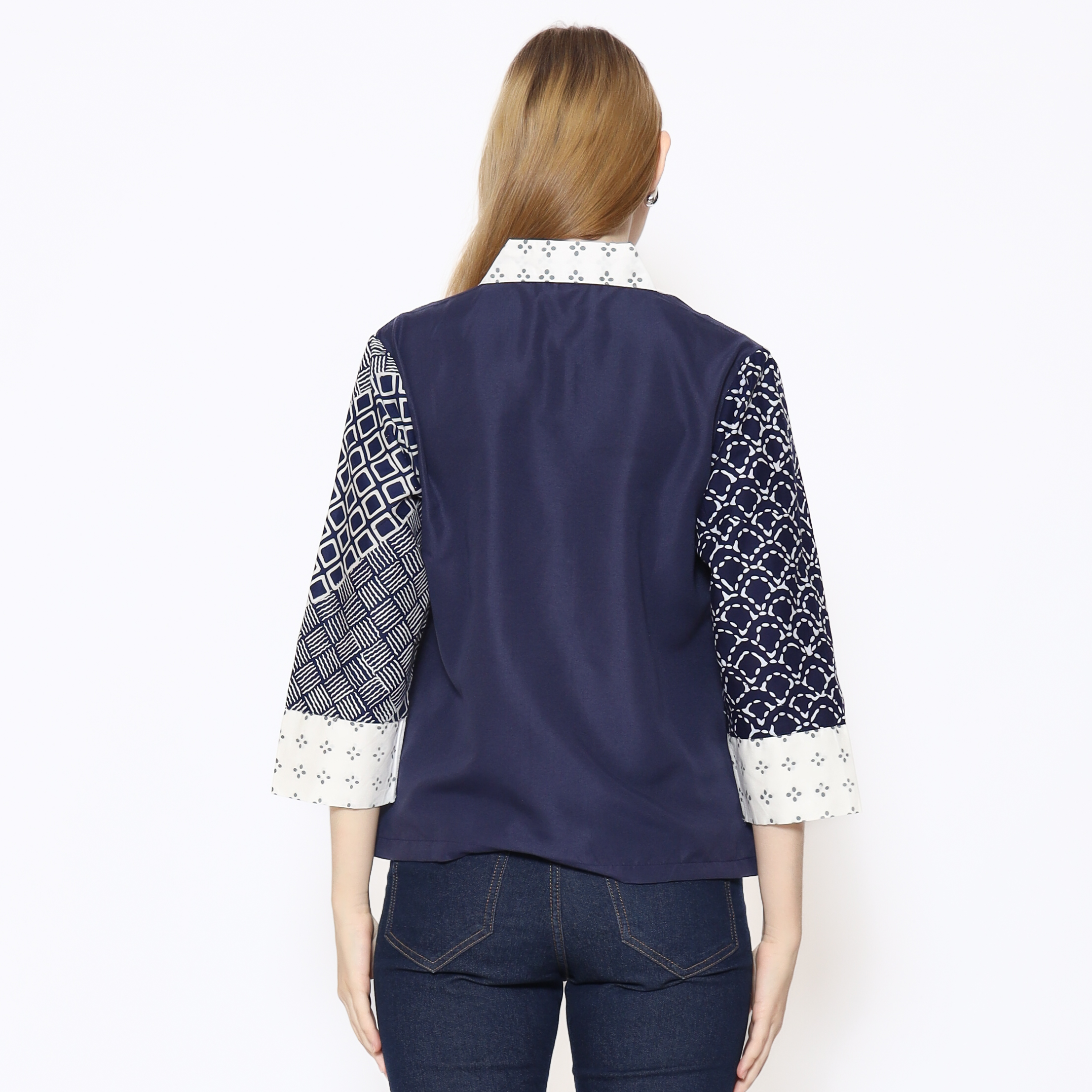 Papuri Shirt Cream Navy - Image 9