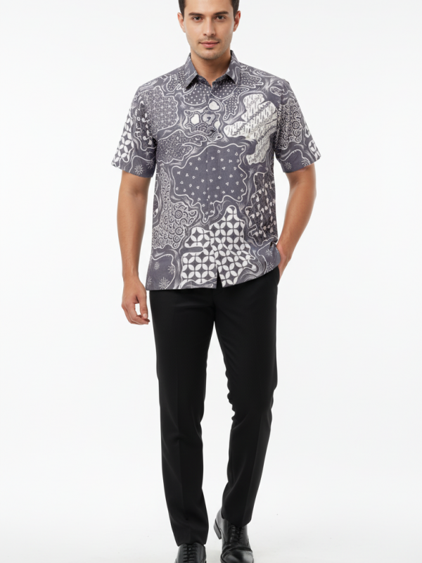 Lyman Shirt Kawung Grey