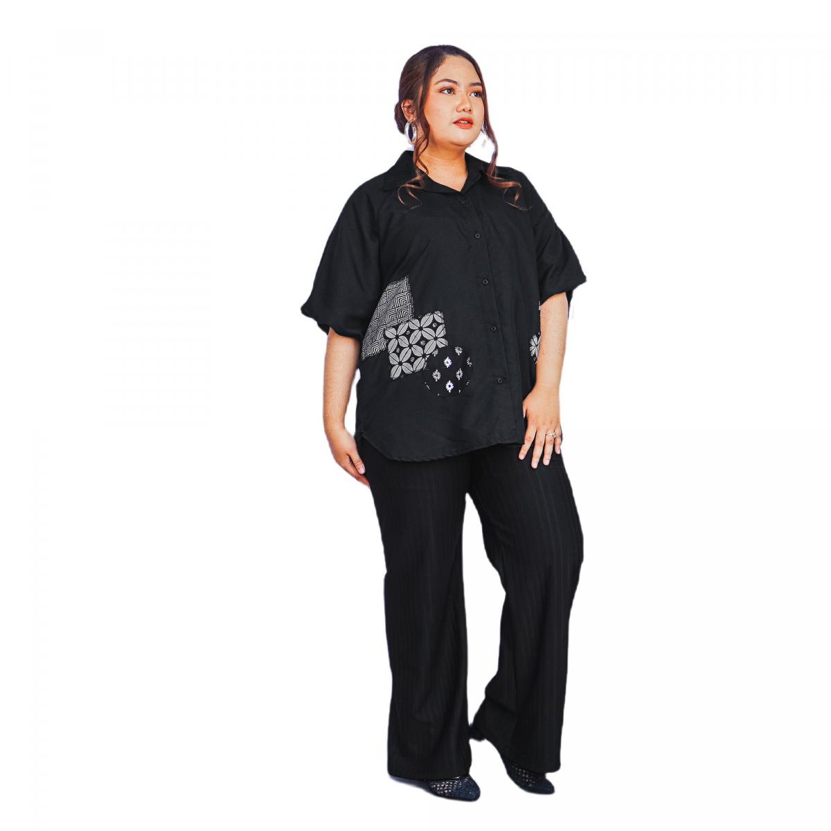 Flower Shirt Black - Image 3